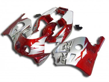 1990-1998 Silver Red and White Honda CBR250RR Motorcycle Fairing