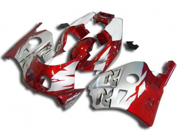 1990-1998 Silver Red and White Honda CBR250RR Motorcycle Fairing 1990-1998 Silver Red and White Honda CBR250RR Motorcycle Fairing