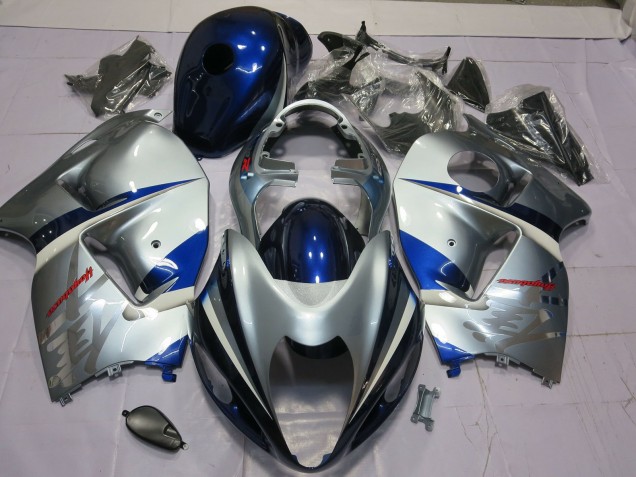 1997-2007 Blue and Silver Suzuki GSXR 1300 Hayabusa Motorcycle Fairing 1997-2007 Blue and Silver Suzuki GSXR 1300 Hayabusa Motorcycle Fairing