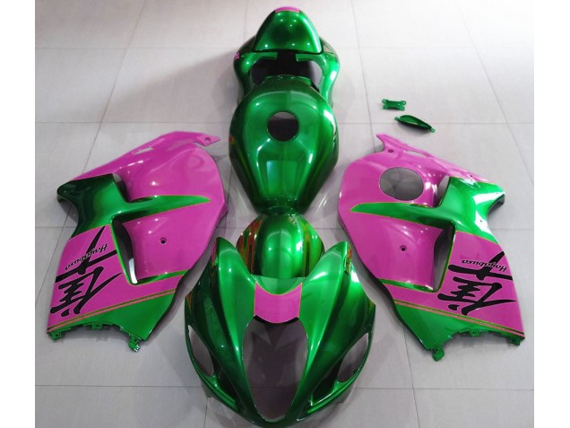 1997-2007 Gloss Green and Pink Suzuki GSXR 1300 Hayabusa Motorcycle Fairing 1997-2007 Gloss Green and Pink Suzuki GSXR 1300 Hayabusa Motorcycle Fairing