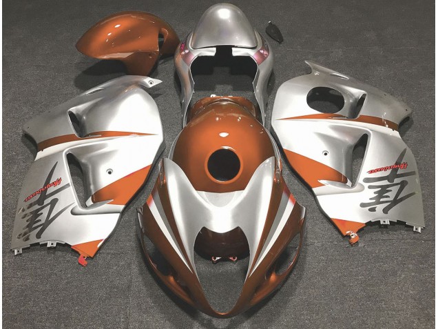 1997-2007 Gloss Orange and Silver Suzuki GSXR 1300 Hayabusa Motorcycle Fairing