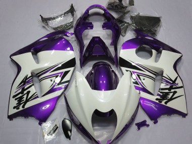1997-2007 Gloss White & Purple Suzuki GSXR 1300 Hayabusa Motorcycle Fairing