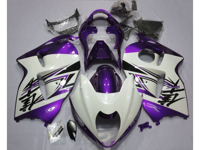 1997-2007 Gloss White & Purple Suzuki GSXR 1300 Hayabusa Motorcycle Fairing 1997-2007 Gloss White & Purple Suzuki GSXR 1300 Hayabusa Motorcycle Fairing