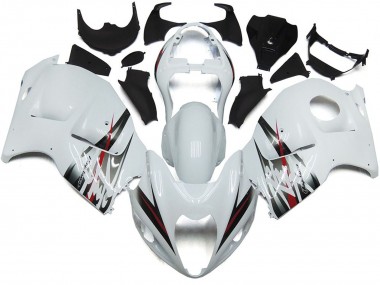 1997-2007 Gloss White and Silver Style Suzuki GSXR 1300 Hayabusa Motorcycle Fairing