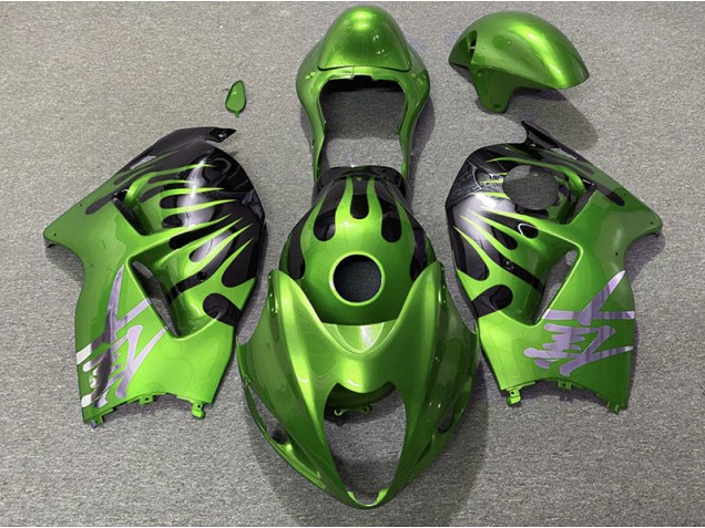 1997-2007 Green and Black Suzuki GSXR 1300 Hayabusa Motorcycle Fairing