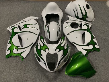 1997-2007 Green and White Suzuki GSXR 1300 Hayabusa Motorcycle Fairing