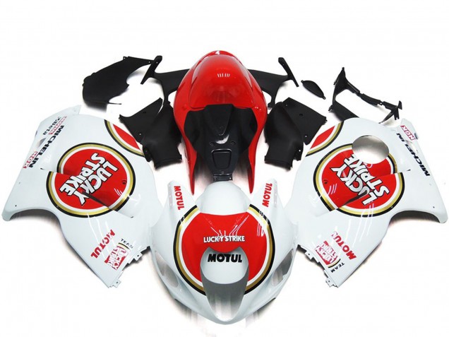 1997-2007 Red Lucky Strike Style Suzuki GSXR 1300 Hayabusa Motorcycle Fairing 1997-2007 Red Lucky Strike Style Suzuki GSXR 1300 Hayabusa Motorcycle Fairing
