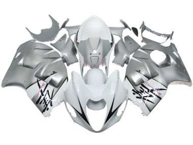 1997-2007 Silver and White Gloss OEM Style Suzuki GSXR 1300 Hayabusa Motorcycle Fairing