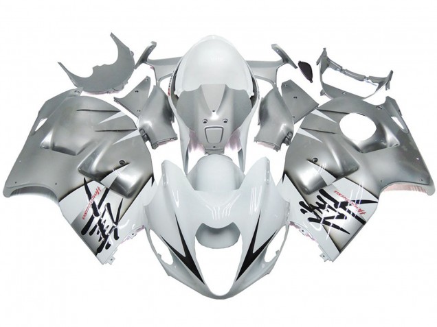 1997-2007 Silver and White Gloss OEM Style Suzuki GSXR 1300 Hayabusa Motorcycle Fairing 1997-2007 Silver and White Gloss OEM Style Suzuki GSXR 1300 Hayabusa Motorcycle Fairing