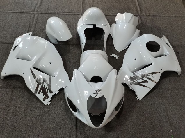1997-2007 White Gloss OEM Style with Silver Decals Suzuki GSXR 1300 Hayabusa Motorcycle Fairing 1997-2007 White Gloss OEM Style with Silver Decals Suzuki GSXR 1300 Hayabusa Motorcycle Fairing