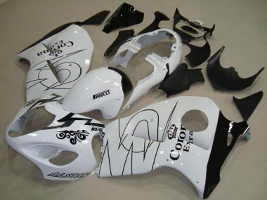 1997-2007 White with Green Suzuki GSXR 1300 Hayabusa Motorcycle Fairing