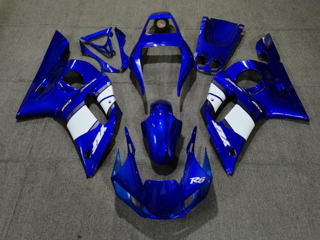 1998-2002 Blue White Design Yamaha R6 Motorcycle Fairing 1998-2002 Blue White Design Yamaha R6 Motorcycle Fairing