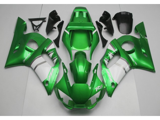 1998-2002 Green & White Yamaha R6 Motorcycle Fairing 1998-2002 Green & White Yamaha R6 Motorcycle Fairing