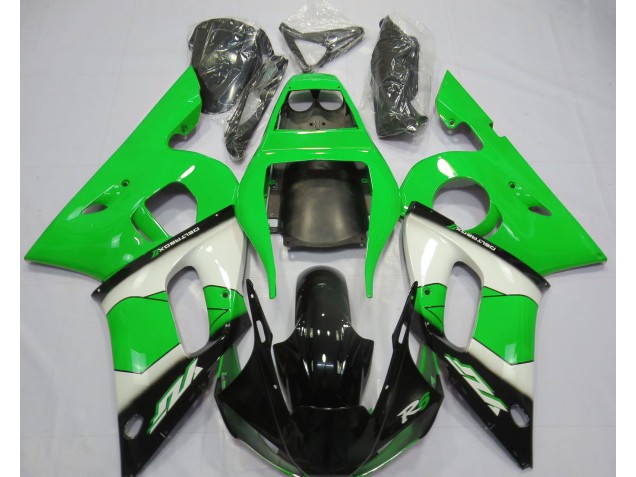 1998-2002 Green White and Black Yamaha R6 Motorcycle Fairing