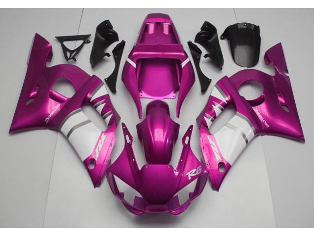 1998-2002 Pink & White Yamaha R6 Motorcycle Fairing 1998-2002 Pink & White Yamaha R6 Motorcycle Fairing