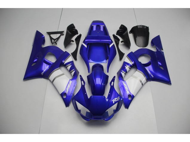 1998-2002 Silver White and Blue Yamaha R6 Motorcycle Fairing
