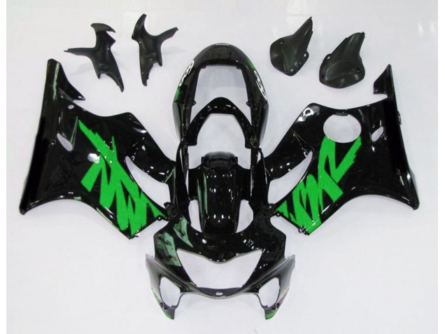 1999-2000 Gloss Black & Green Honda CBR600 F4 Motorcycle Fairing