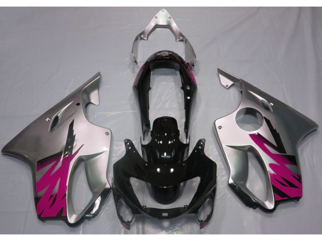 1999-2000 Gloss Silver & Pink Honda CBR600 F4 Motorcycle Fairing 1999-2000 Gloss Silver & Pink Honda CBR600 F4 Motorcycle Fairing