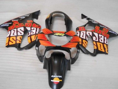 1999-2000 Matte Orange Black and Red Honda CBR600 F4 Motorcycle Fairing
