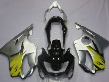 1999-2000 Silver Yellow and Black Honda CBR600 F4 Motorcycle Fairing