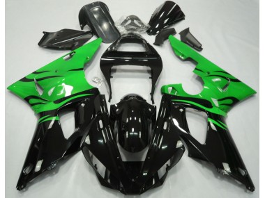 2000-2001 Black Flame & Green Yamaha R1 Motorcycle Fairing