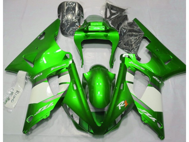 2000-2001 Electric Green & White Yamaha R1 Motorcycle Fairing 2000-2001 Electric Green & White Yamaha R1 Motorcycle Fairing