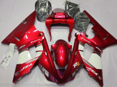 2000-2001 Fire Red & White Yamaha R1 Motorcycle Fairing