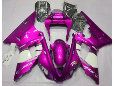 2000-2001 Hot Pink & White Yamaha R1 Motorcycle Fairing