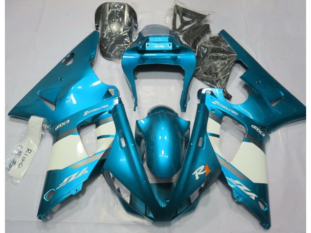 2000-2001 Light Blue & White Yamaha R1 Motorcycle Fairing 2000-2001 Light Blue & White Yamaha R1 Motorcycle Fairing