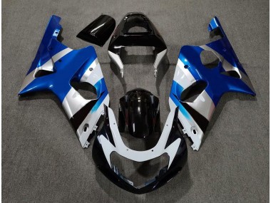 2000-2002 Gloss Blue and Silver OEM Suzuki GSXR 1000 Motorcycle Fairing