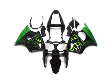 2000-2002 Gloss Green Flame Plain Kawasaki ZX6R Motorcycle Fairing