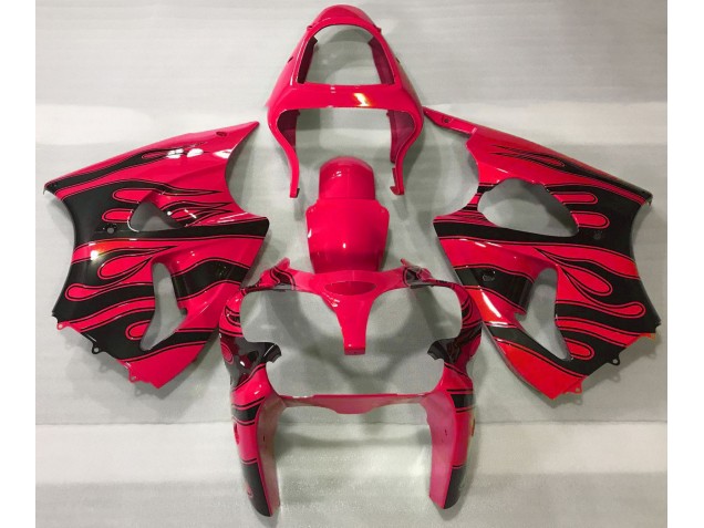 2000-2002 Red & Black Flame Kawasaki ZX6R Motorcycle Fairing 2000-2002 Red & Black Flame Kawasaki ZX6R Motorcycle Fairing