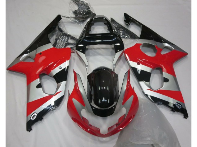 2000-2002 Red Silver OEM Style Suzuki GSXR 1000 Motorcycle Fairing 2000-2002 Red Silver OEM Style Suzuki GSXR 1000 Motorcycle Fairing