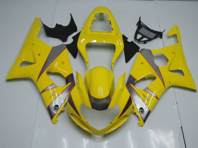 2000-2002 Yellow and Silver Suzuki GSXR 1000 Motorcycle Fairing