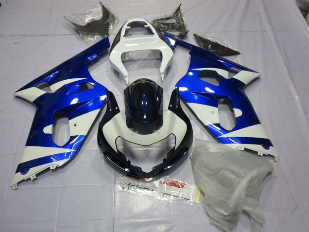 2001-2003 Blue and White Suzuki GSXR 600-750 Motorcycle Fairing