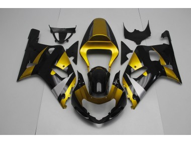 2001-2003 Gloss Black and Gold Suzuki GSXR 600-750 Motorcycle Fairing