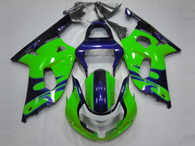 2001-2003 Gloss Green and Blue Suzuki GSXR 600-750 Motorcycle Fairing 2001-2003 Gloss Green and Blue Suzuki GSXR 600-750 Motorcycle Fairing