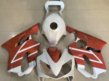 2001-2003 Gloss White and Orange Honda CBR600 F4i Motorcycle Fairing