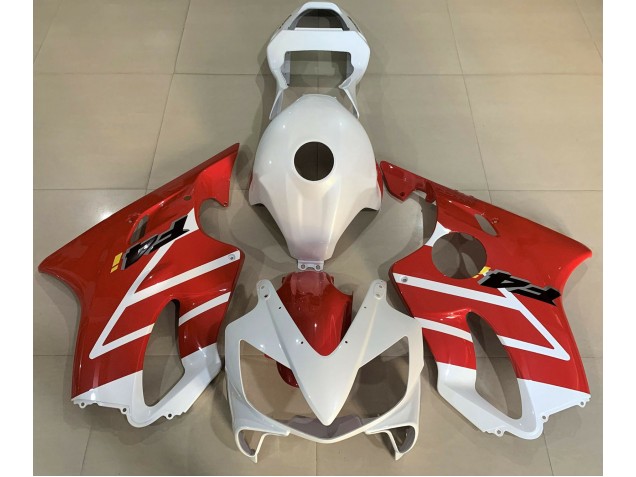 2001-2003 Gloss White and Red Honda CBR600 F4i Motorcycle Fairing