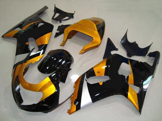 2001-2003 Gold and Black Suzuki GSXR 600-750 Motorcycle Fairing 2001-2003 Gold and Black Suzuki GSXR 600-750 Motorcycle Fairing