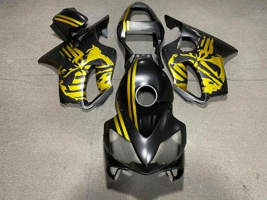 2001-2003 Matte Black & Gold Skull Honda CBR600 F4i Motorcycle Fairing