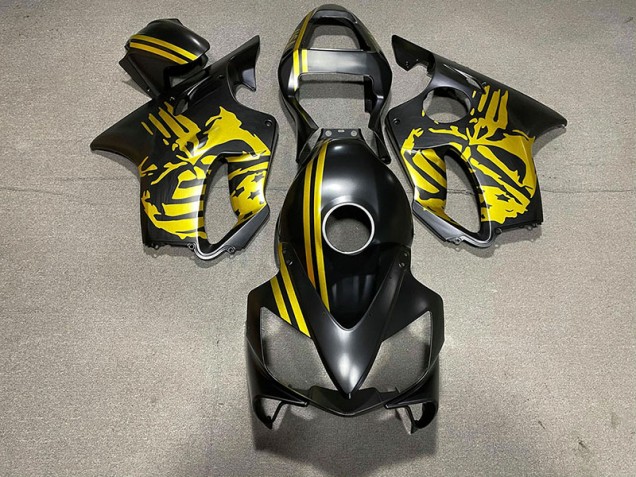 2001-2003 Matte Black & Gold Skull Honda CBR600 F4i Motorcycle Fairing 2001-2003 Matte Black & Gold Skull Honda CBR600 F4i Motorcycle Fairing