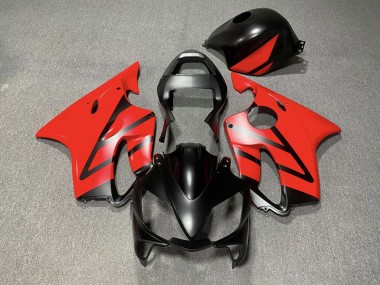 2001-2003 Matte Black and Red Honda CBR600 F4i Motorcycle Fairing