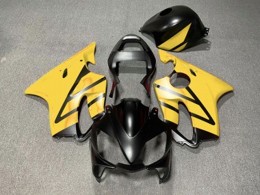 2001-2003 Matte Black and Yellow Honda CBR600 F4i Motorcycle Fairing