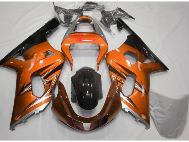 2001-2003 Orange and Silver Suzuki GSXR 600-750 Motorcycle Fairing