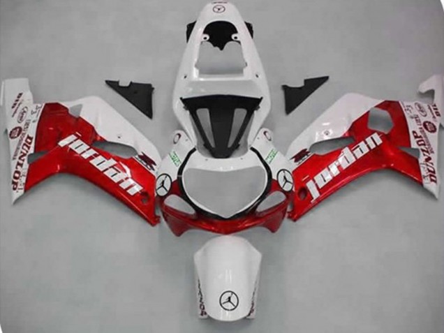 2001-2003 Red Jordan Suzuki GSXR 600-750 Motorcycle Fairing 2001-2003 Red Jordan Suzuki GSXR 600-750 Motorcycle Fairing