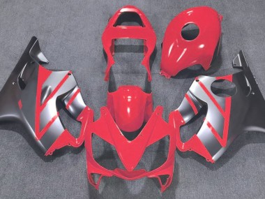 2001-2003 Red and Matte Silver Honda CBR600 F4i Motorcycle Fairing