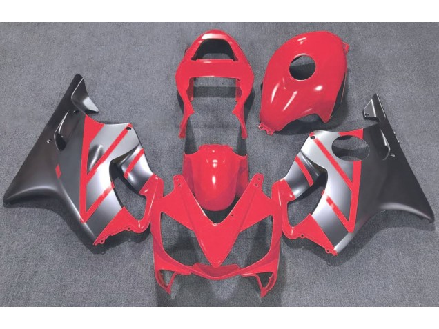 2001-2003 Red and Matte Silver Honda CBR600 F4i Motorcycle Fairing