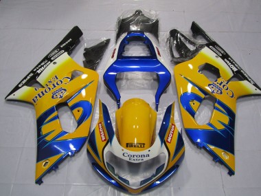 2001-2003 Yellow Corona Suzuki GSXR 600-750 Motorcycle Fairing