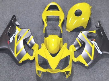2001-2003 Yellow and Matte Silver Honda CBR600 F4i Motorcycle Fairing